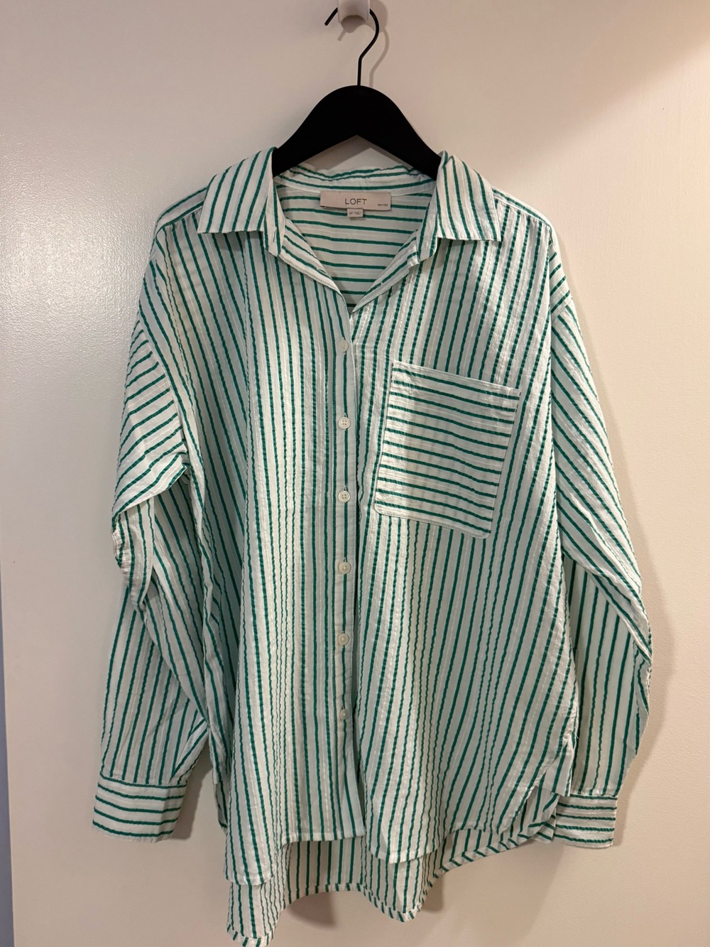 LOFT Long-sleeve striped blouse